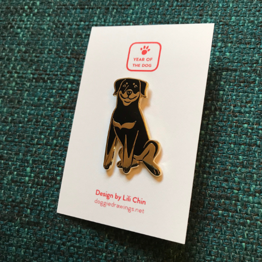 Rottweiler Dog Enamel Pin