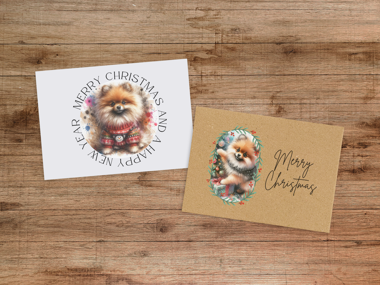 Pomeranian Christmas Card Set of 6, 12, or 24