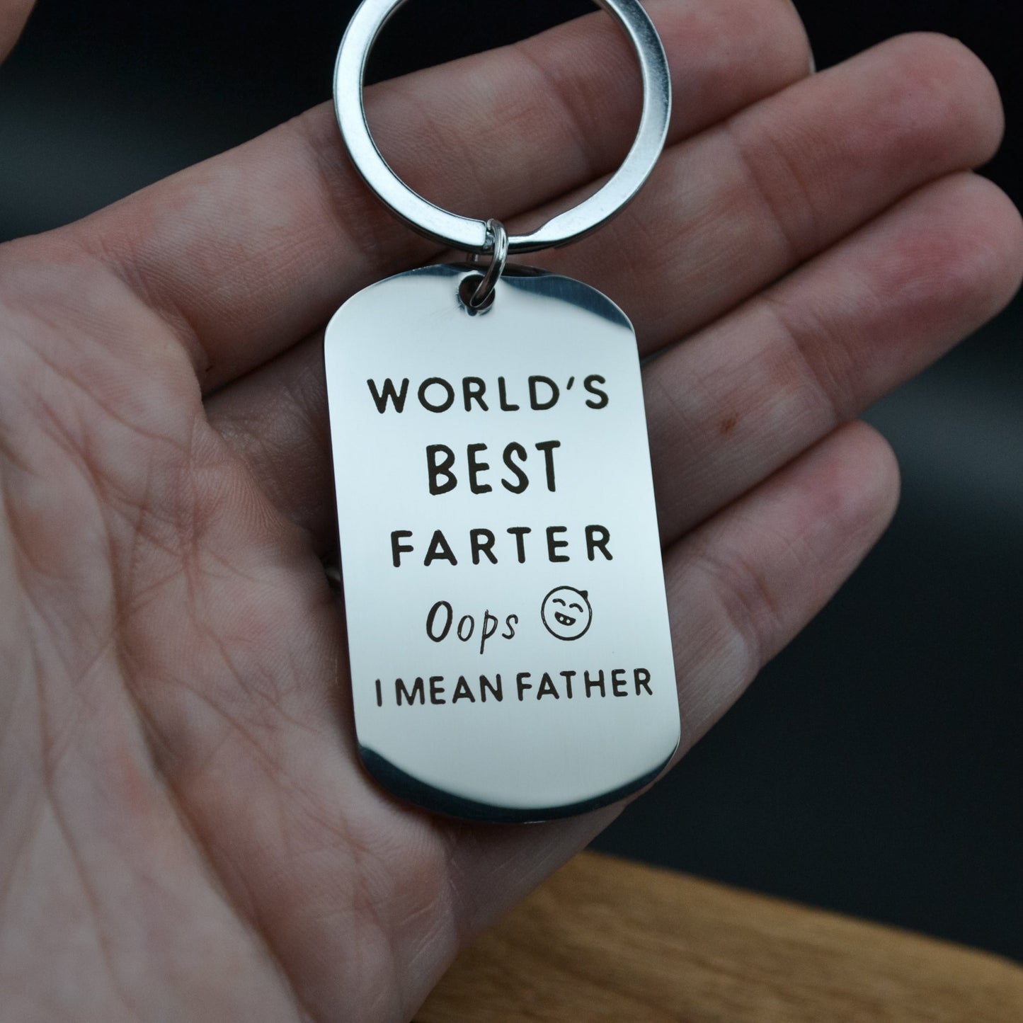 World's Best Farter Father's Day Metal Keychain