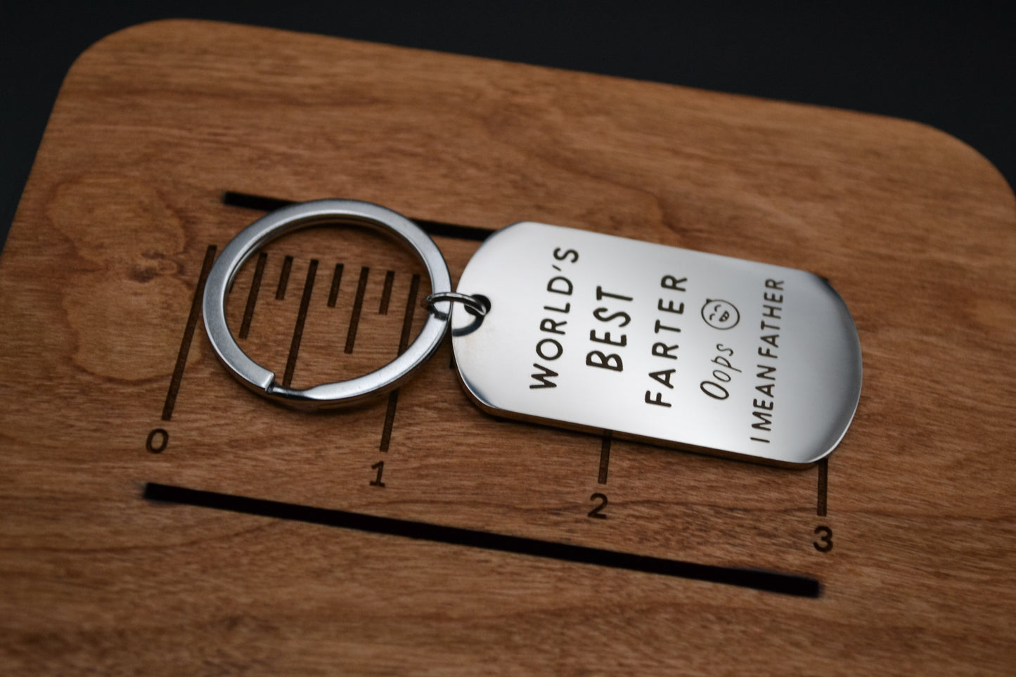 World's Best Farter Father's Day Metal Keychain