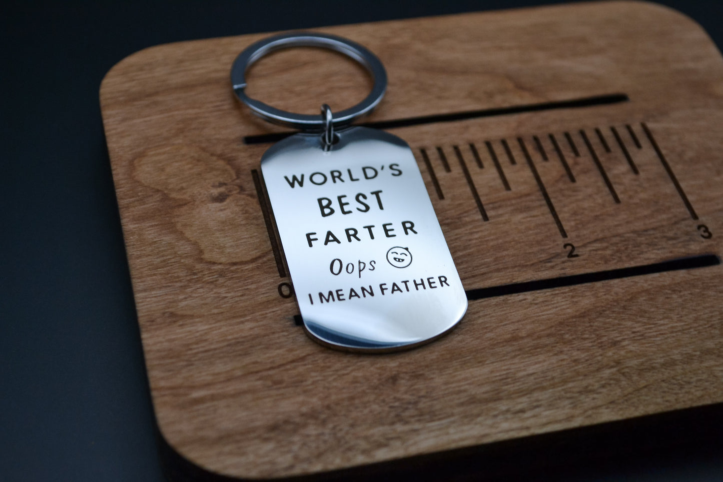 World's Best Farter Father's Day Metal Keychain