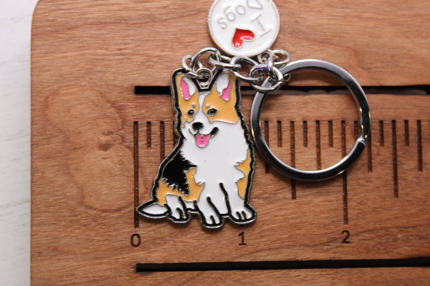 Corgi Enamel & Metal Keychain