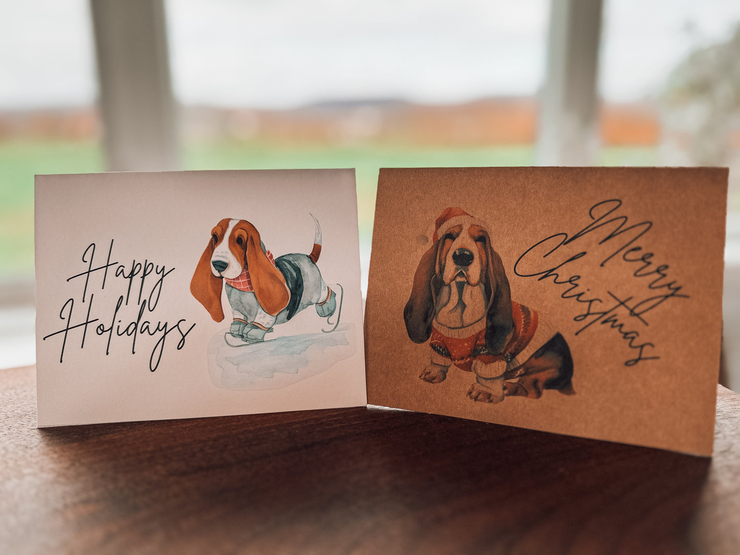 Basset Hound Christmas Card Set