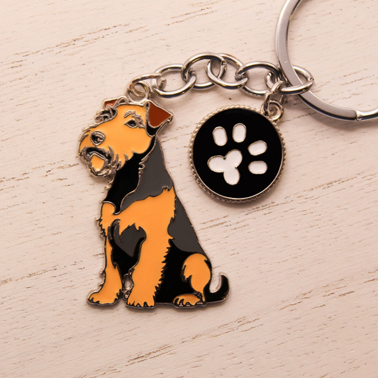 Airedale Enamel Keychain