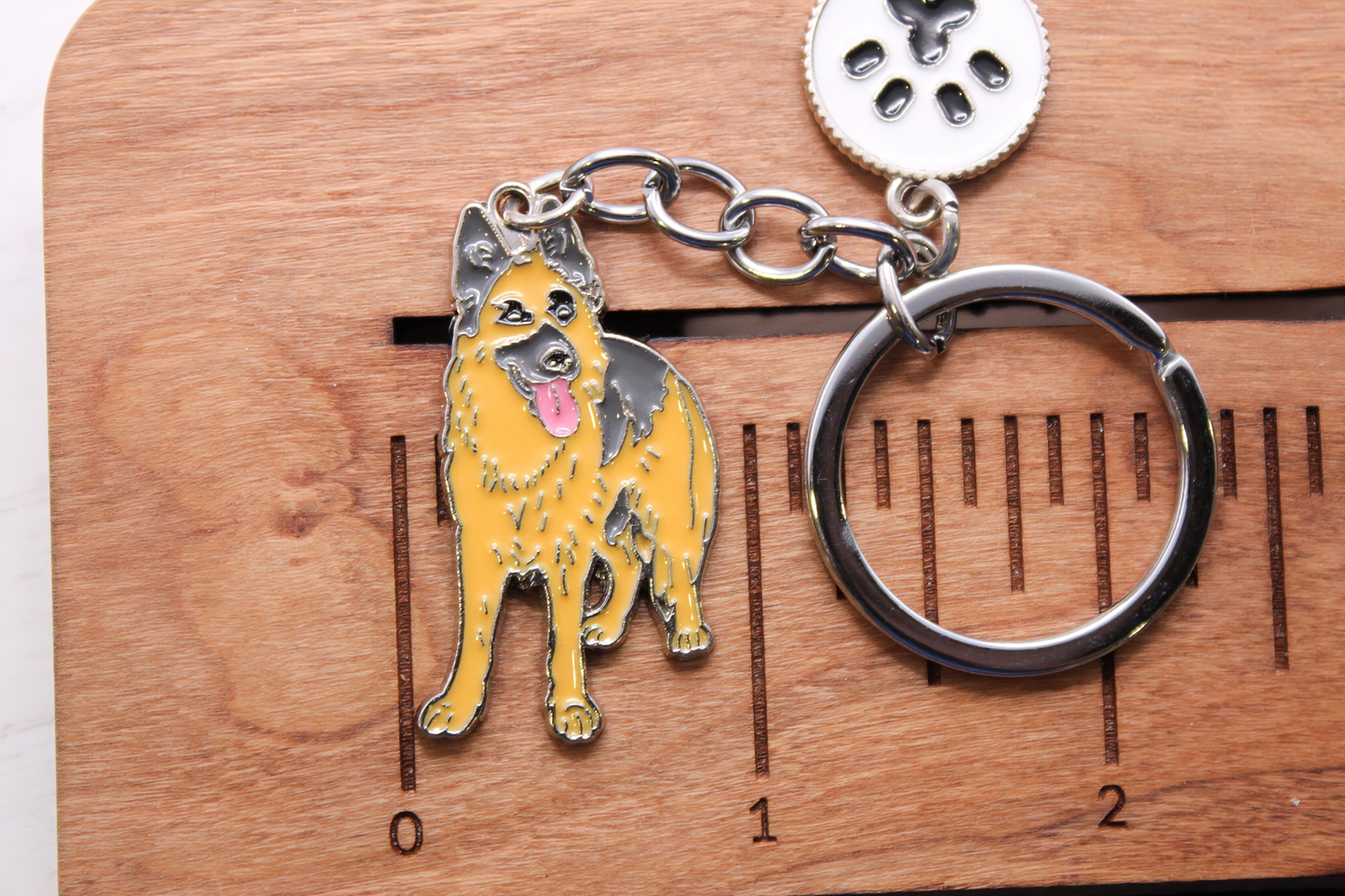 German Shepherd Enamel & Metal Keychain
