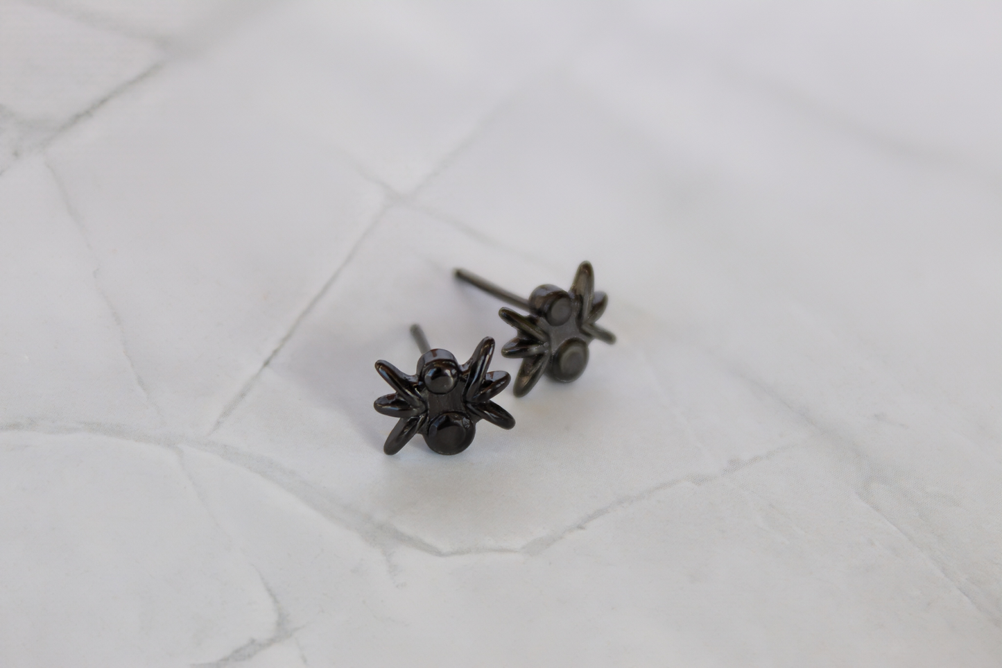 Black Bug Stud Earrings