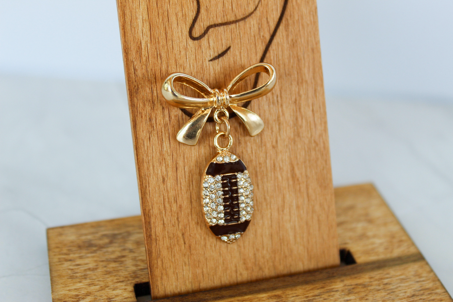 Football & Ribbon Drop Earrings