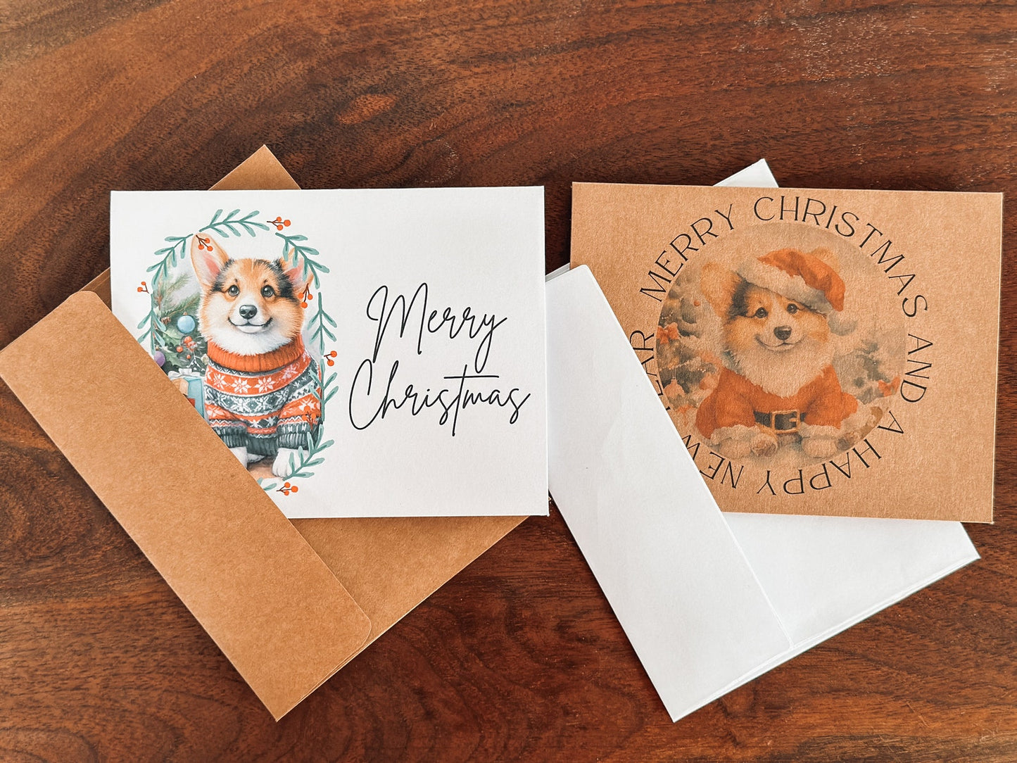 Corgi Christmas Greeting Cards Set of 6, 12, or 24
