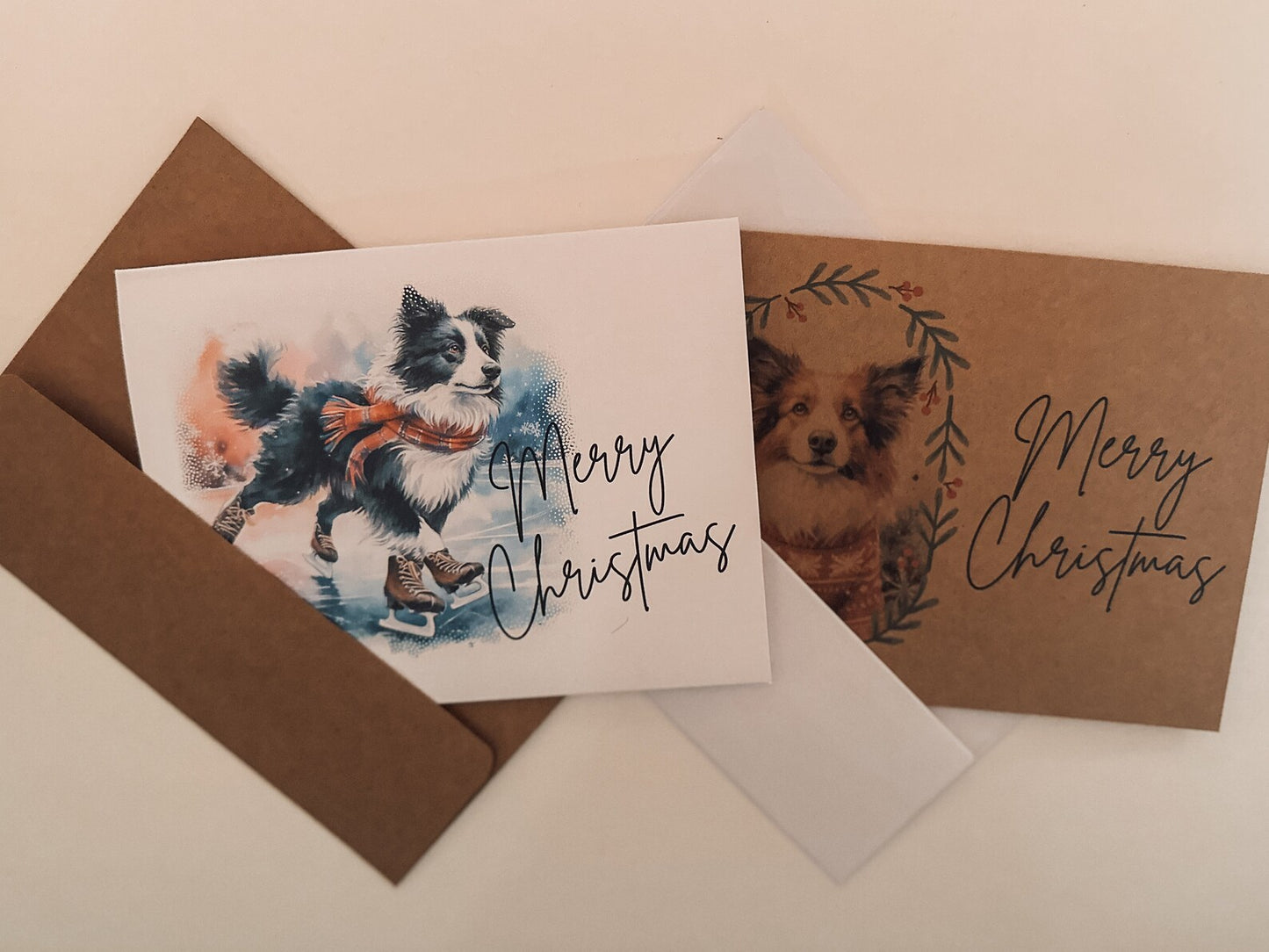 Border Collie Christmas Card Set of 6, 12, or 24