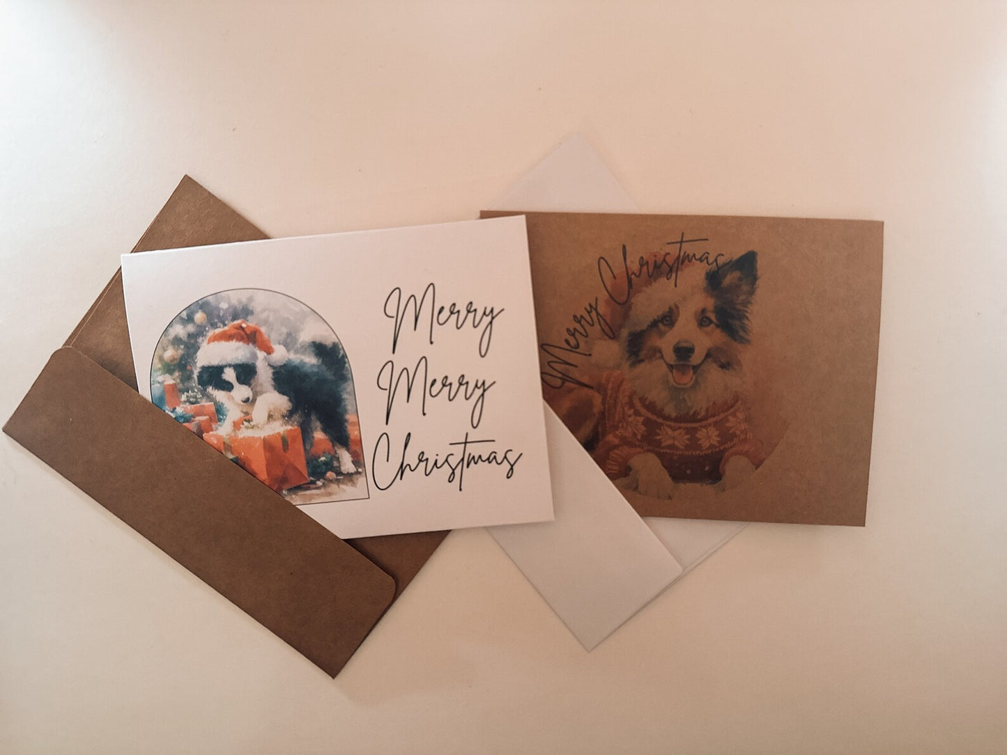 Border Collie Christmas Card Set of 6, 12, or 24