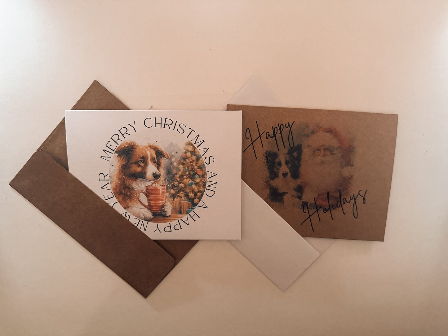 Border Collie Christmas Card Set of 6, 12, or 24