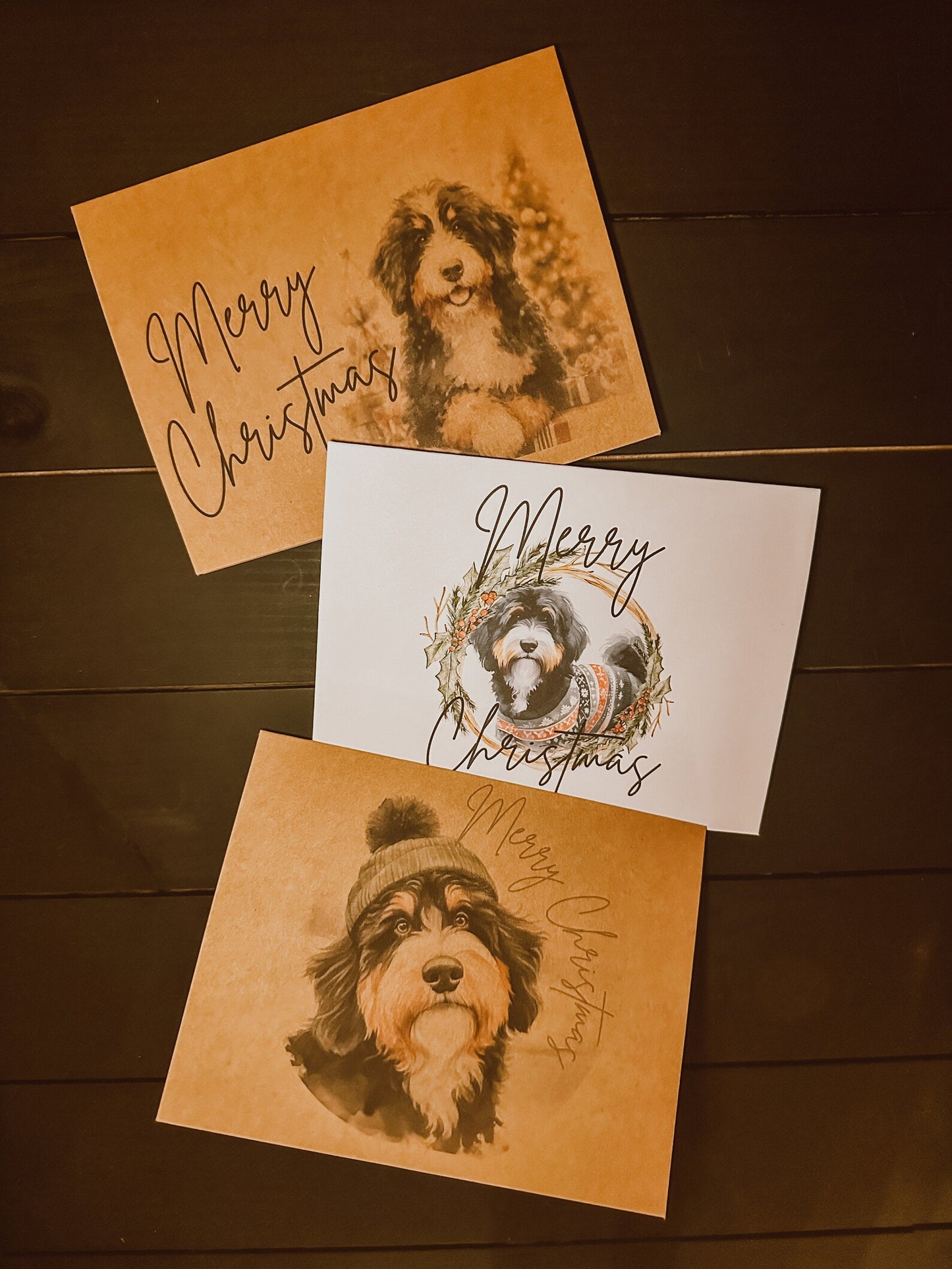 Bernedoodle Christmas Card Set of 6, 12, or 24