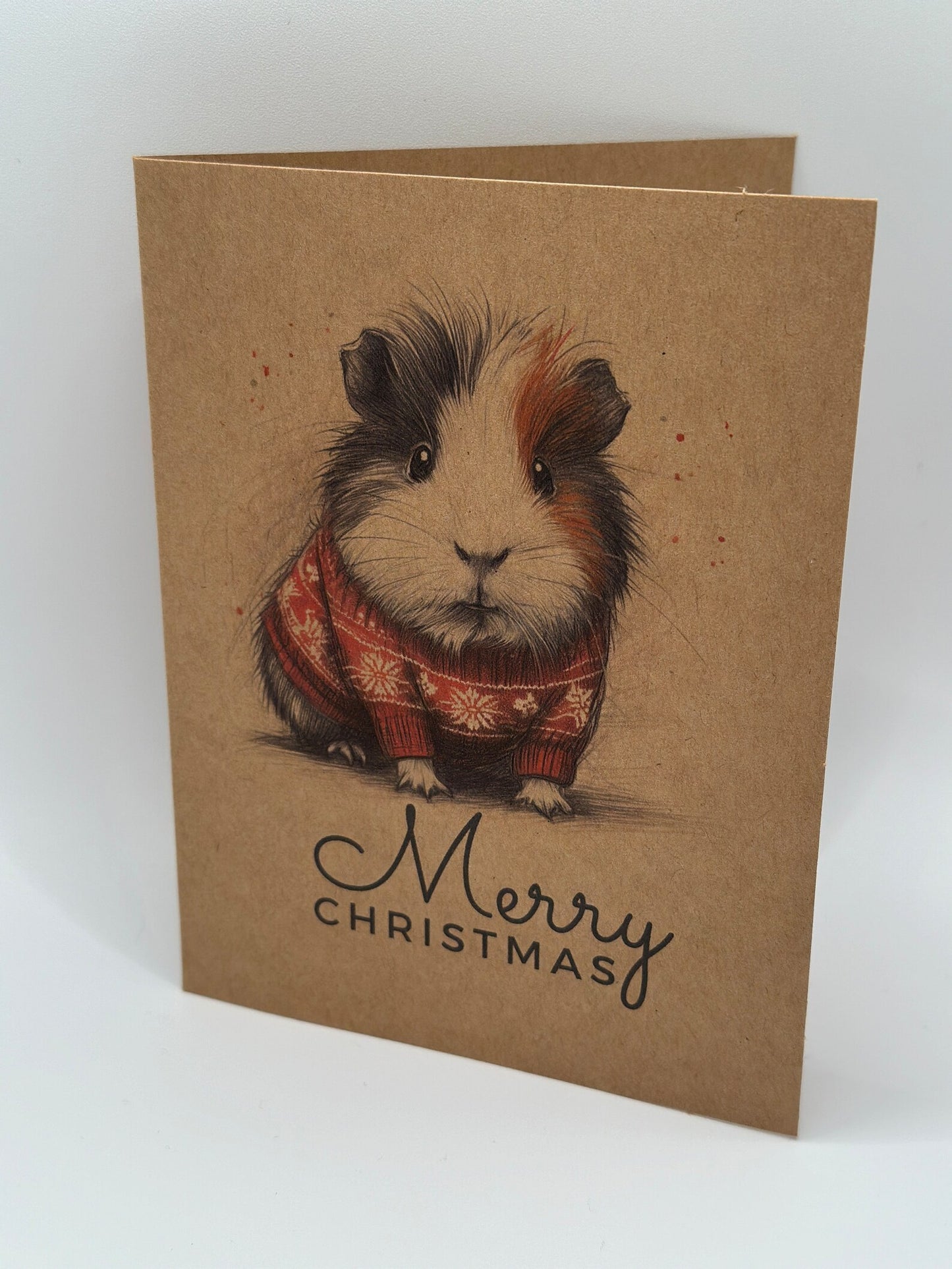 Guinea Pig Christmas Card Set of 6, 12, or 24