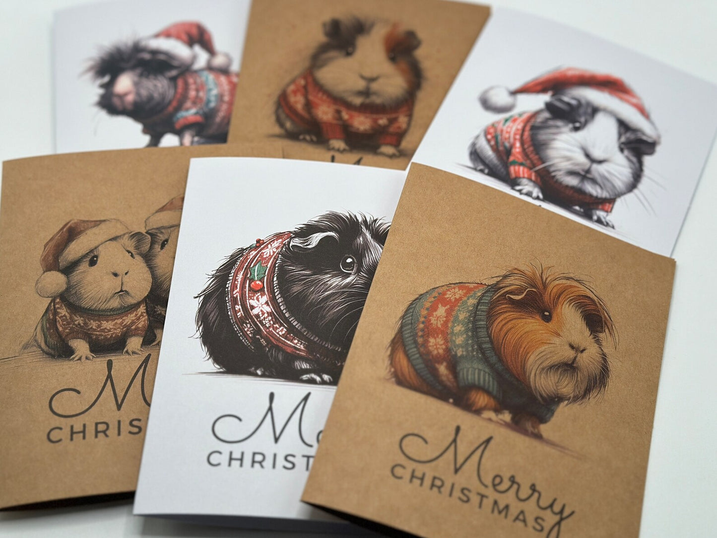 Guinea Pig Christmas Card Set of 6, 12, or 24