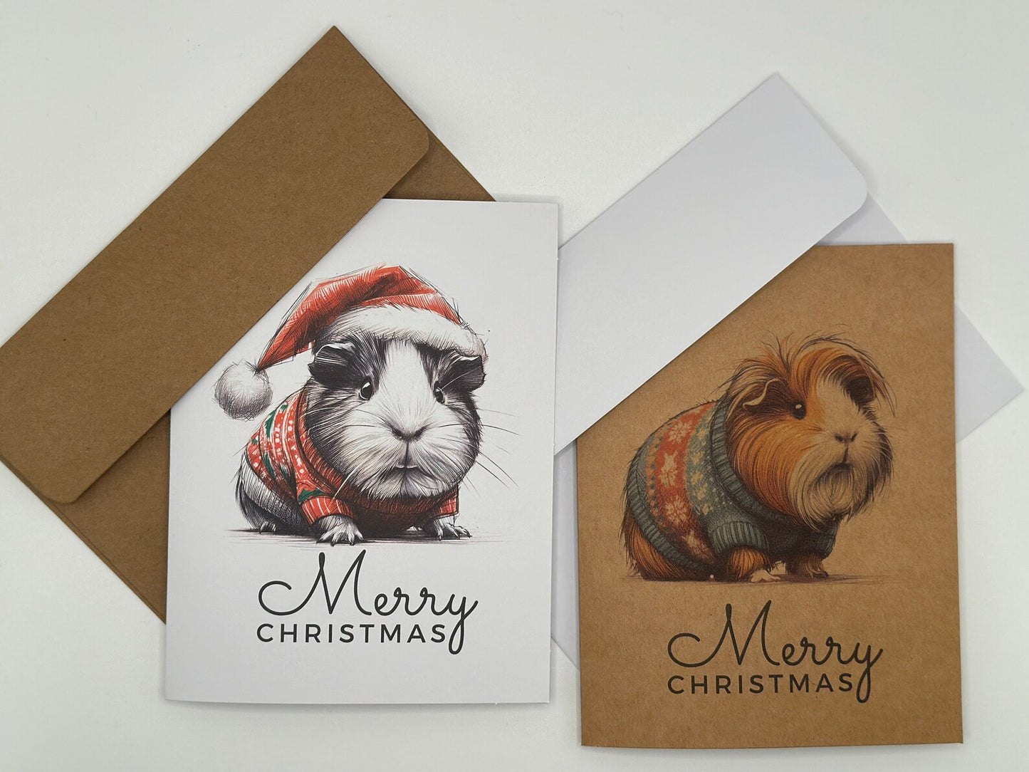 Guinea Pig Christmas Card Set of 6, 12, or 24