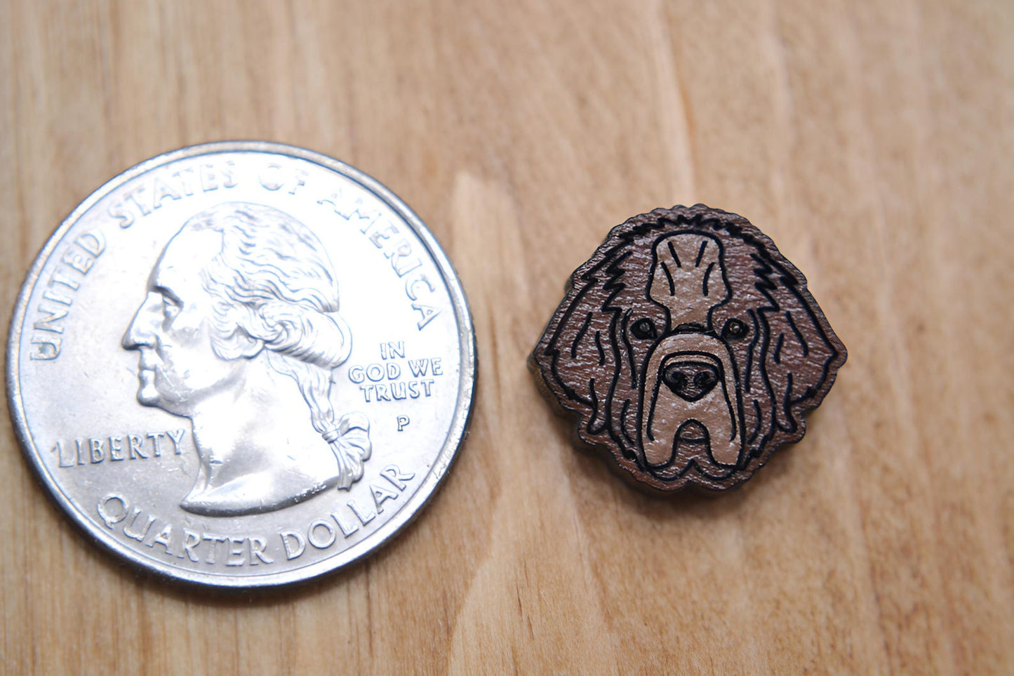Newfoundland Stud Earrings - Wooden - Hand Painted