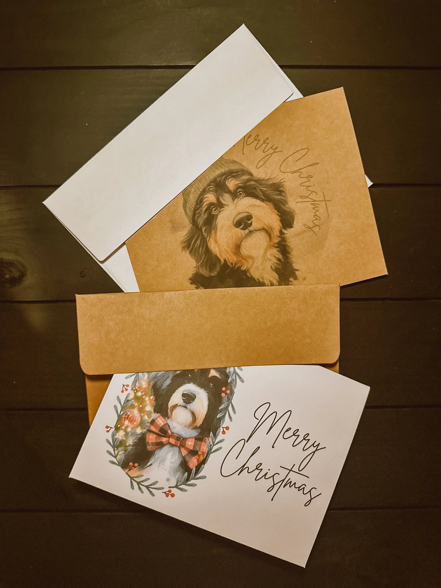 Bernedoodle Christmas Card Set of 6, 12, or 24
