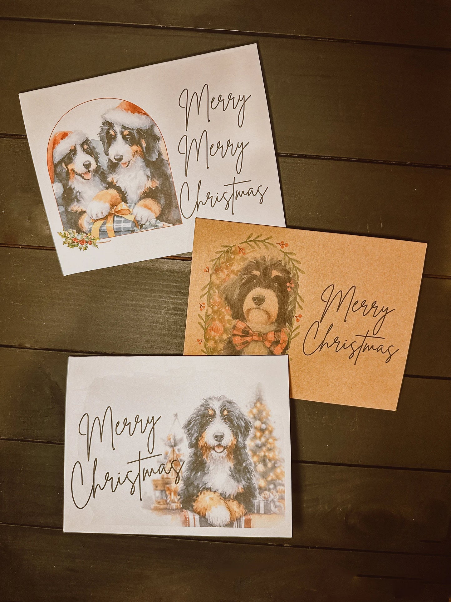 Bernedoodle Christmas Card Set of 6, 12, or 24