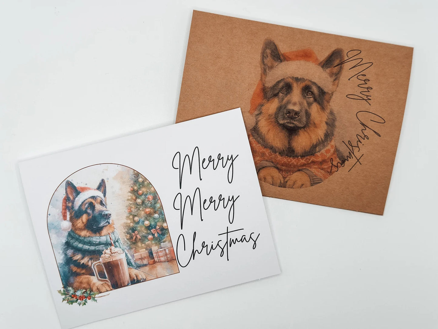 German Shepherd Christmas Card Set of 6, 12, or 24