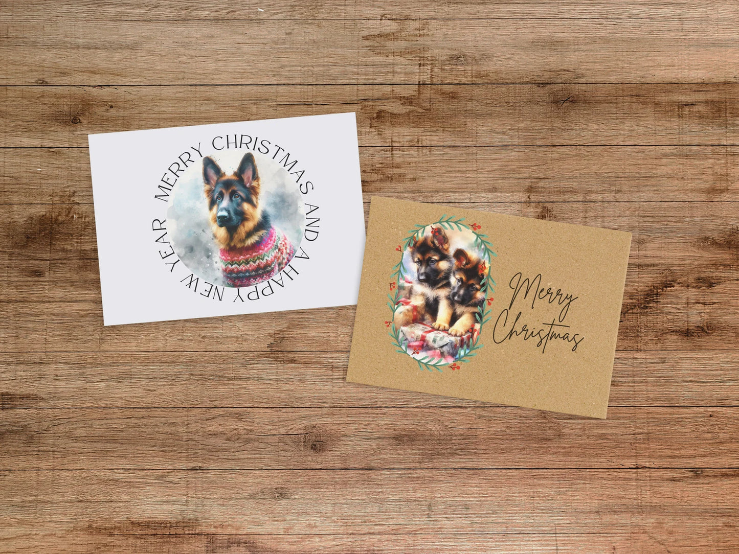 German Shepherd Christmas Card Set of 6, 12, or 24