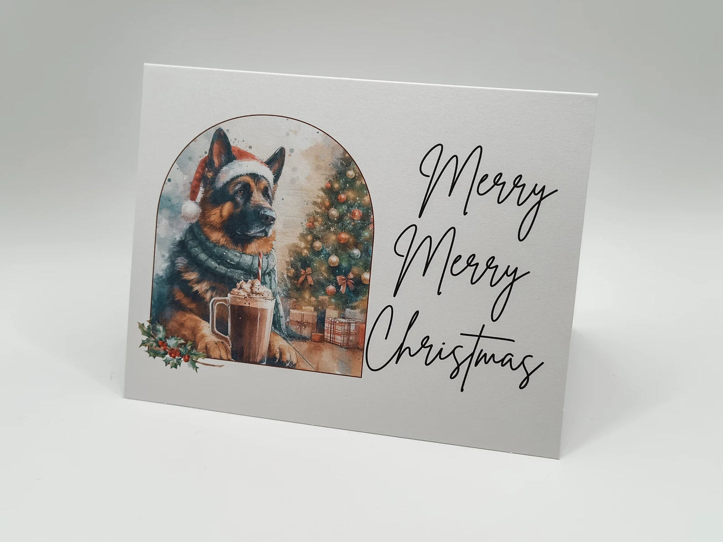German Shepherd Christmas Card Set of 6, 12, or 24