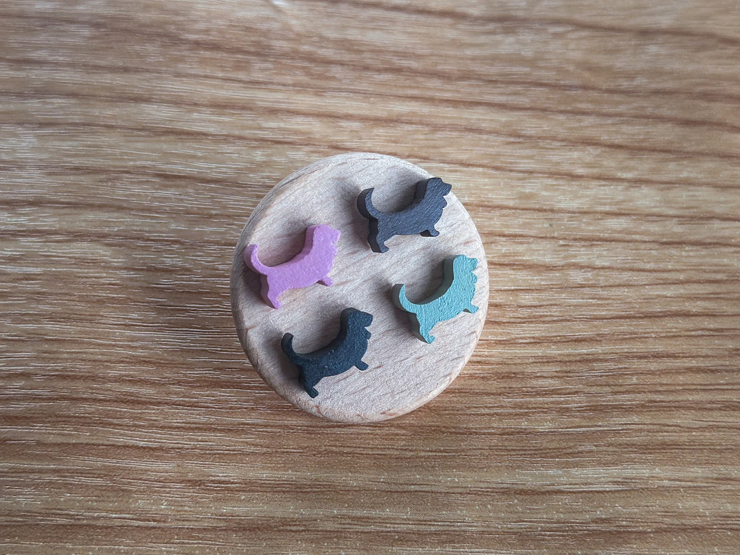Basset Hound Stud Earrings - Wooden - Hand Painted