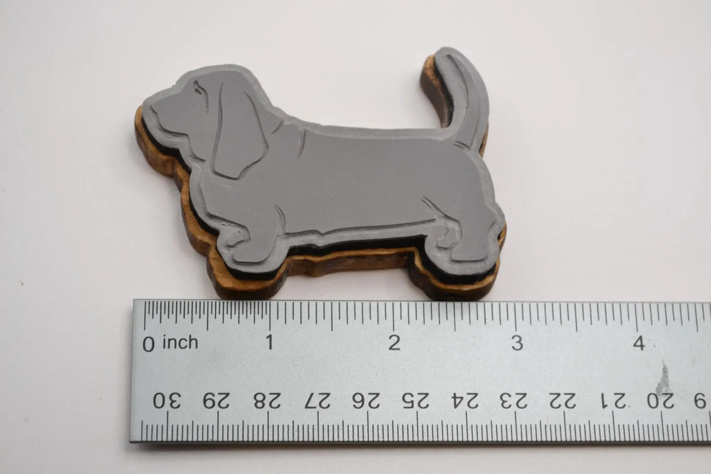 Basset Hound Rubber Stamp - Handmade - 2 inch - 3 inch