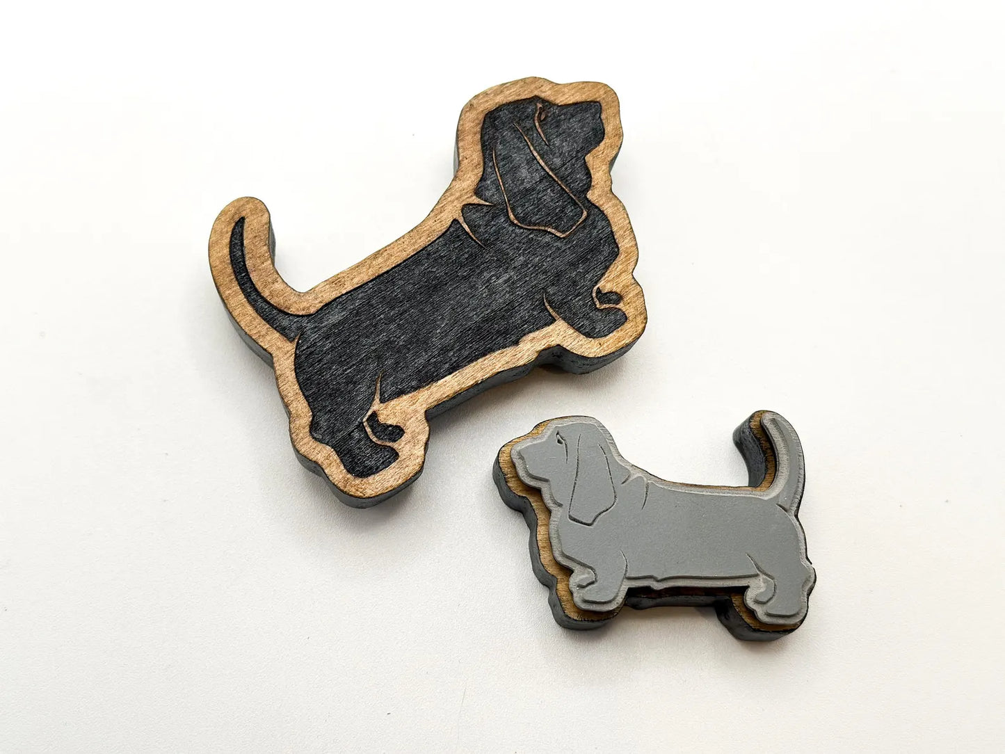 Basset Hound Rubber Stamp - Handmade - 2 inch - 3 inch