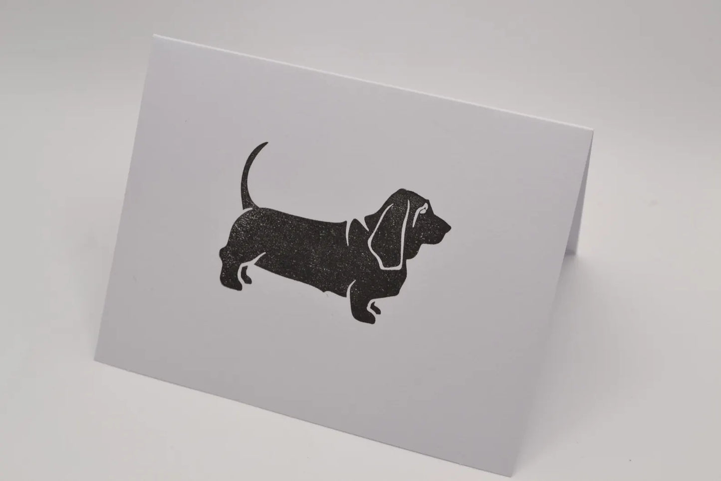 Basset Hound Rubber Stamp - Handmade - 2 inch - 3 inch