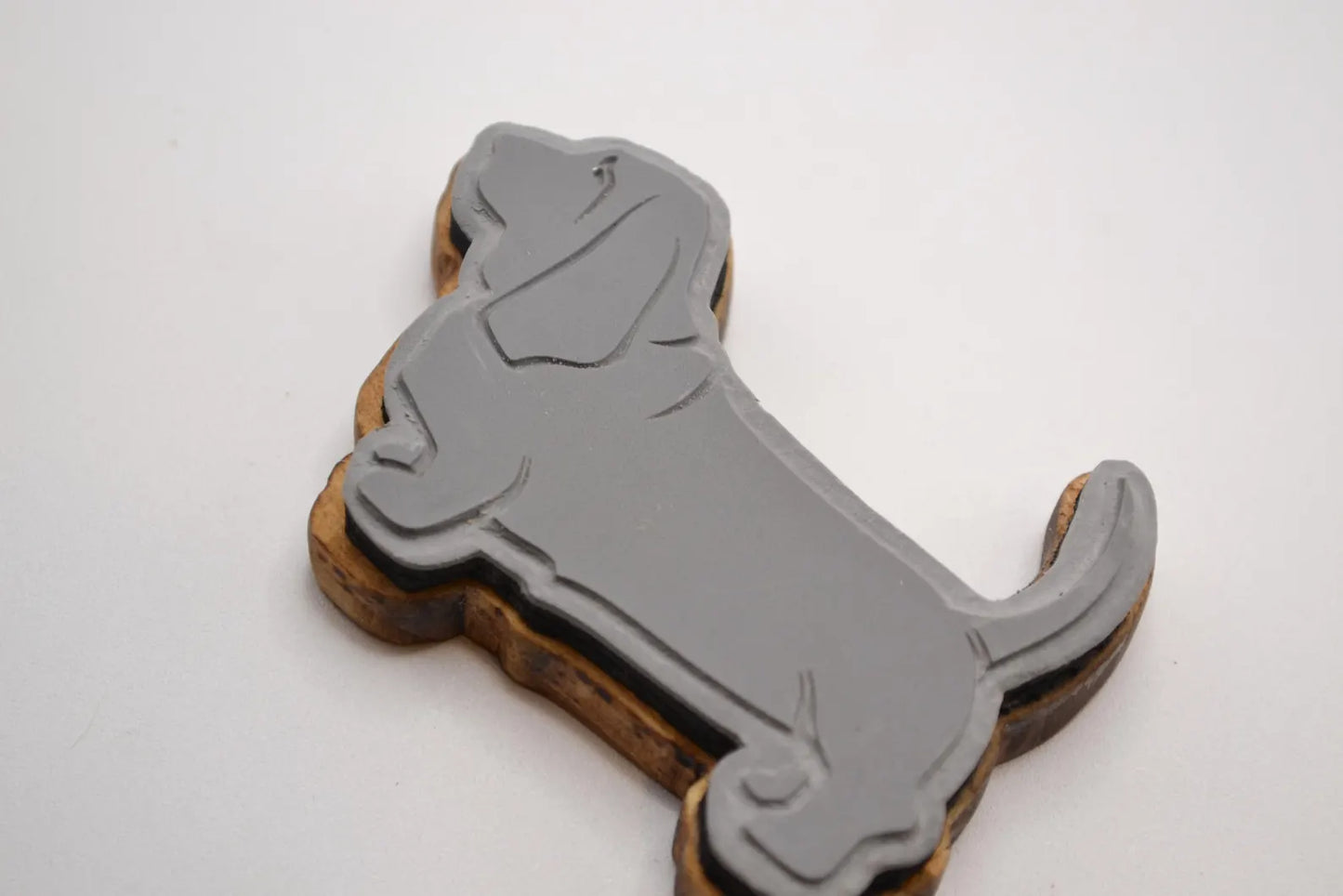 Basset Hound Rubber Stamp - Handmade - 2 inch - 3 inch