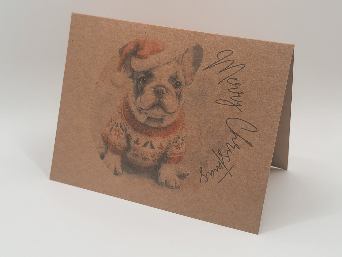 French Bulldog Christmas Cards: Holiday Greeting Card Set - Blank Inside