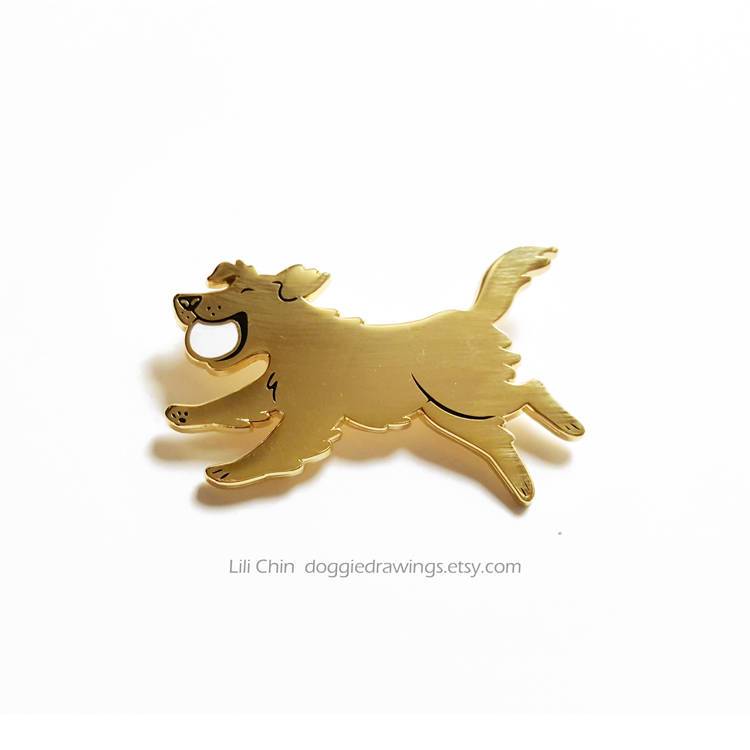 Golden Retriever Dog Enamel Pin