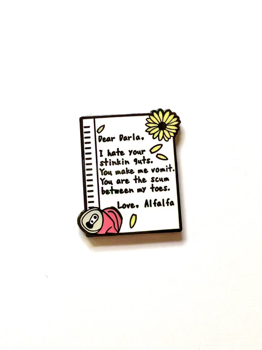 “Dear Darla” Letter From Alfalfa (Little Rascals) Enamel Pin