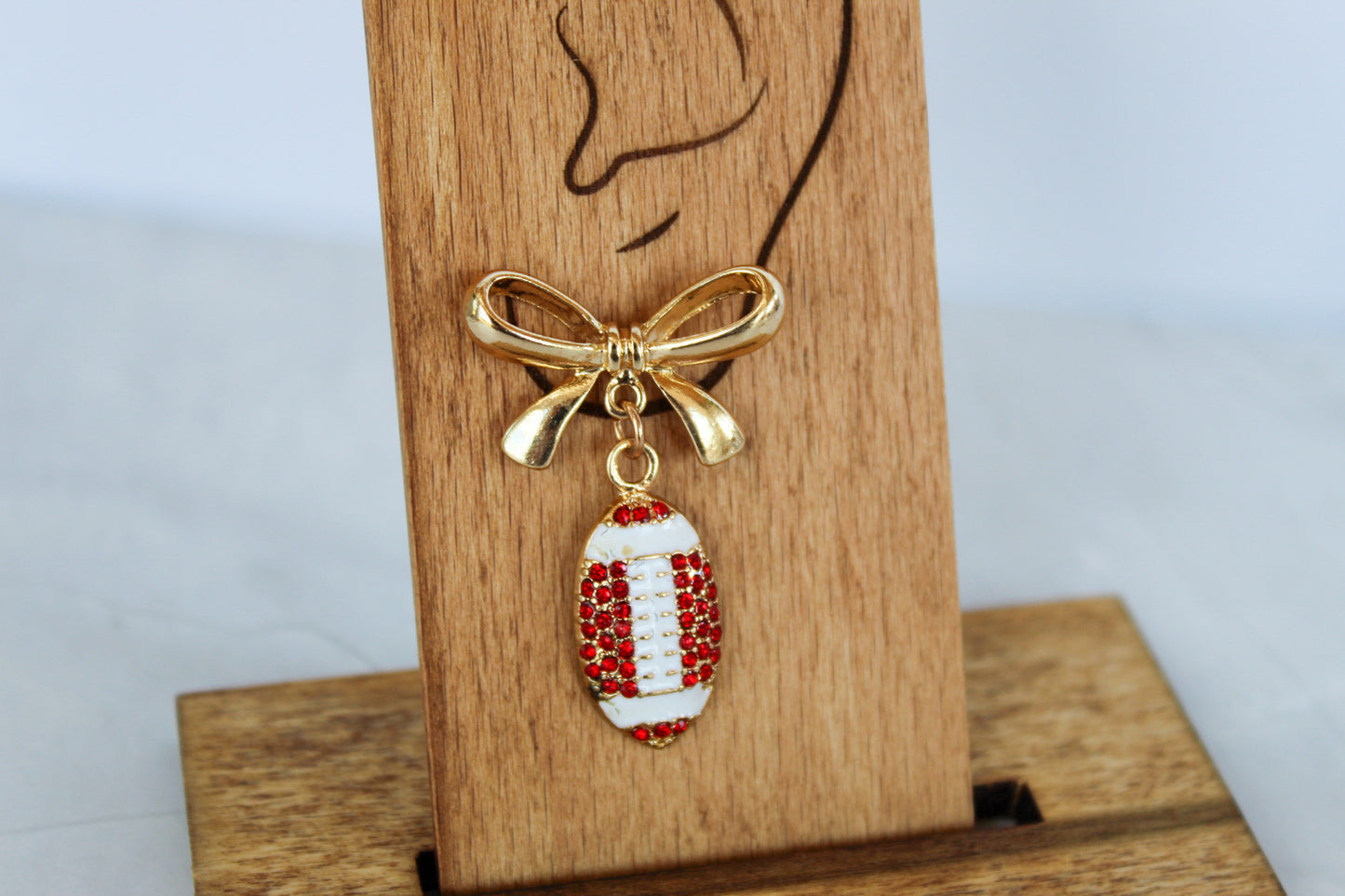 Football & Ribbon Drop Earrings
