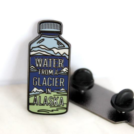 Water From A Glacier In Alaska Waterboy Enamel Pin