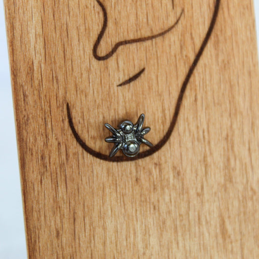 Black Bug Stud Earrings