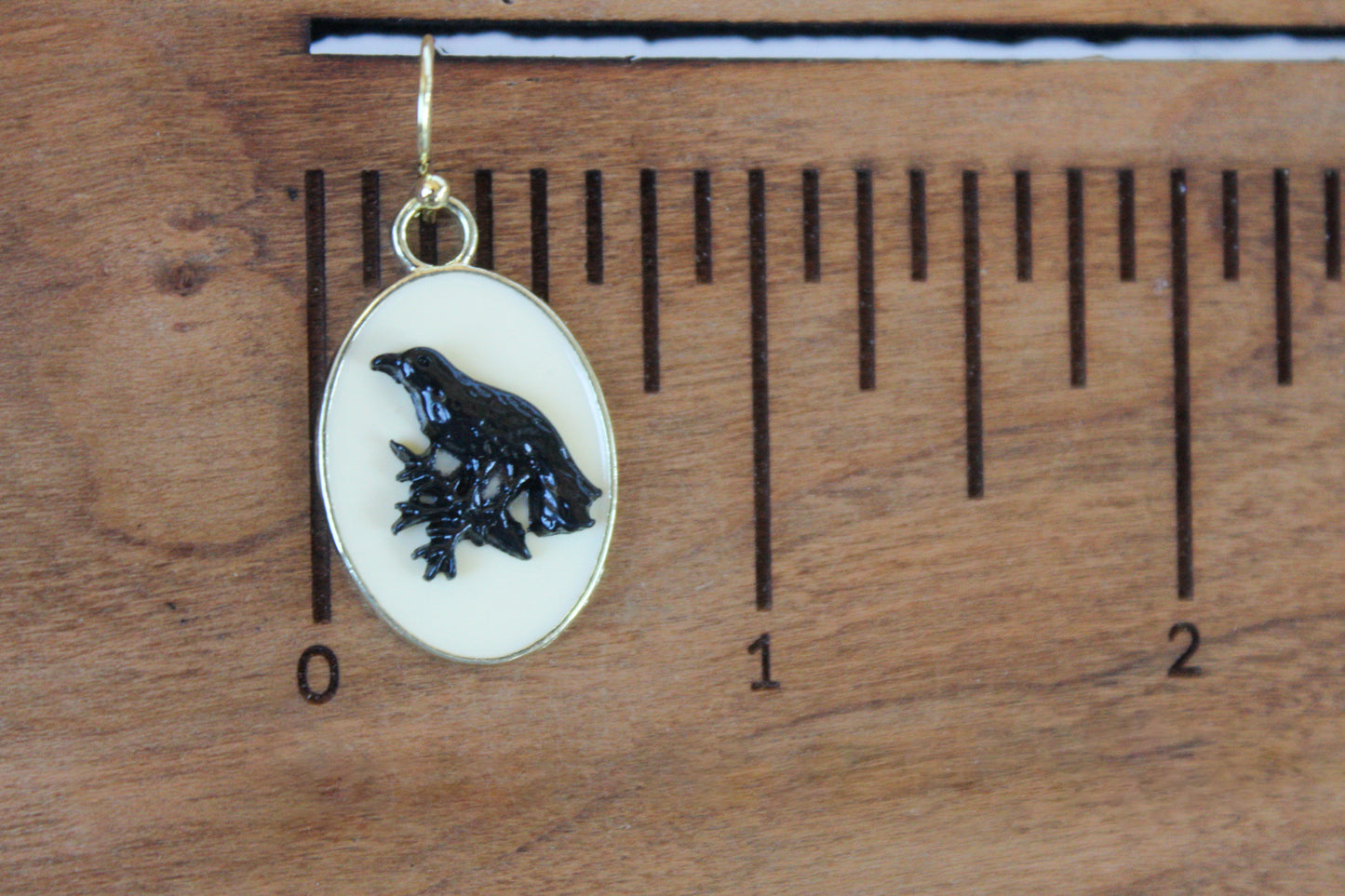 Crow or Raven Drop Earrings