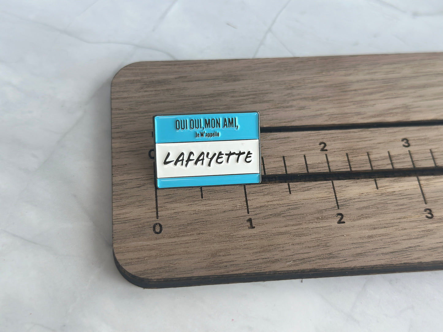 Lafayette Name Tag Hamilton Enamel Pin