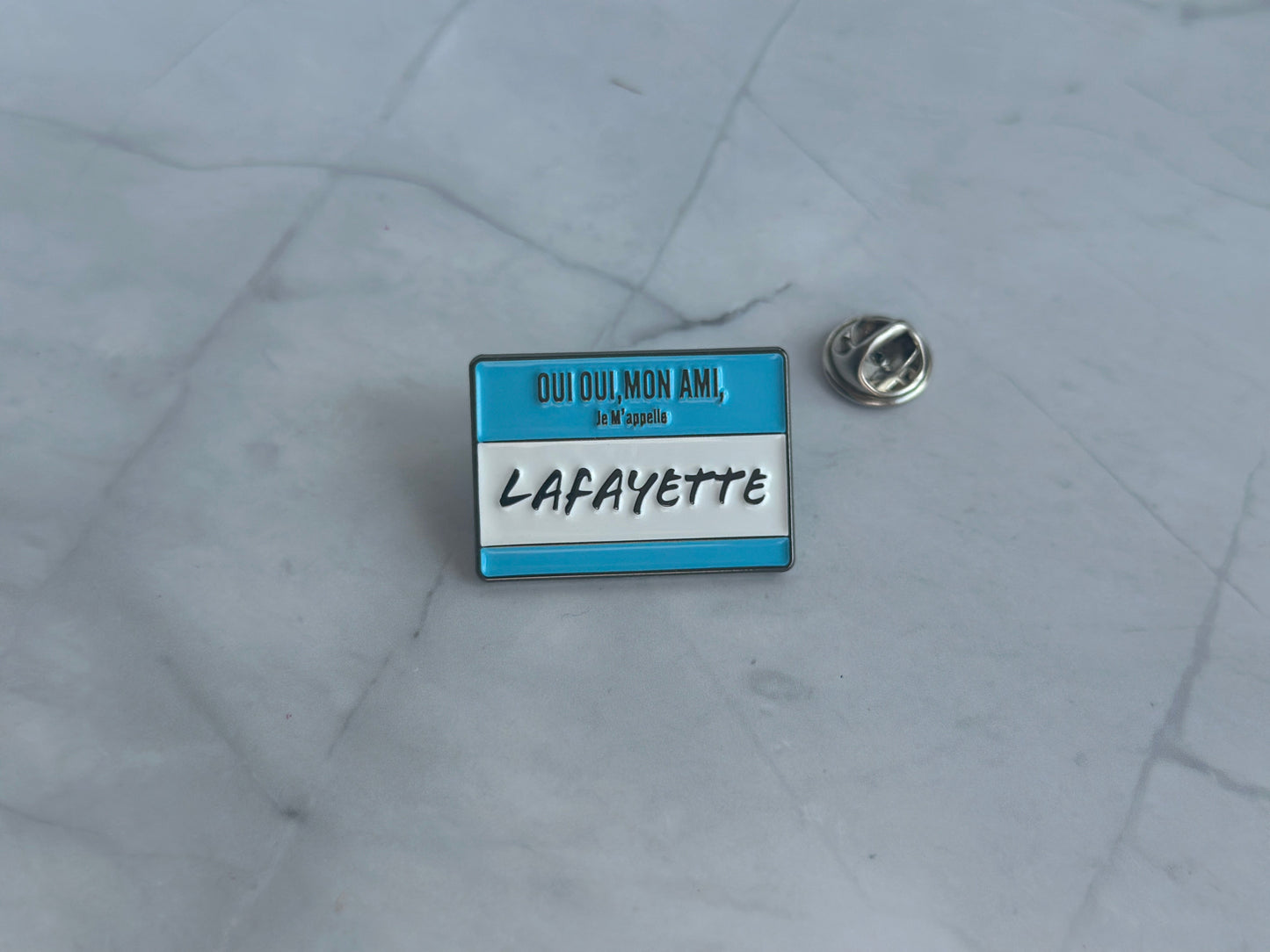 Lafayette Name Tag Hamilton Enamel Pin