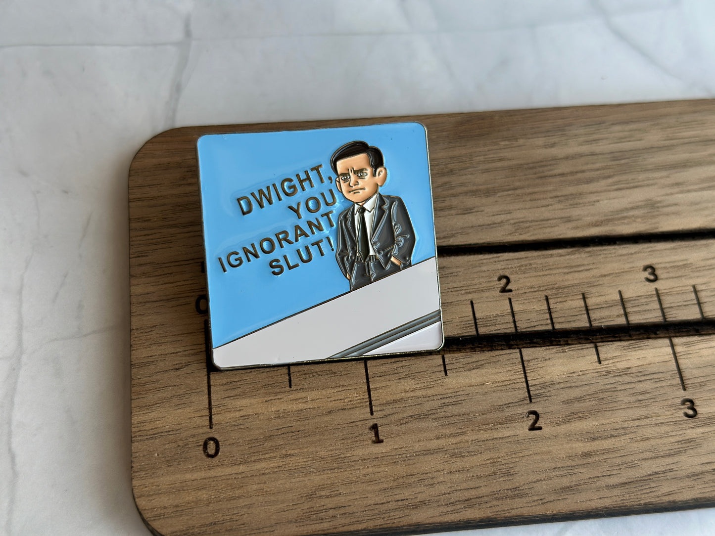 Dwight You Ignorant Slut Enamel Pin The Office Michael Scott