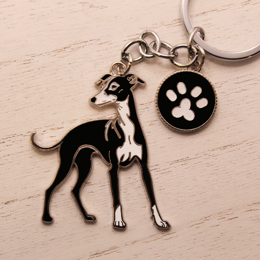 Greyhound Enamel & Metal Keychain