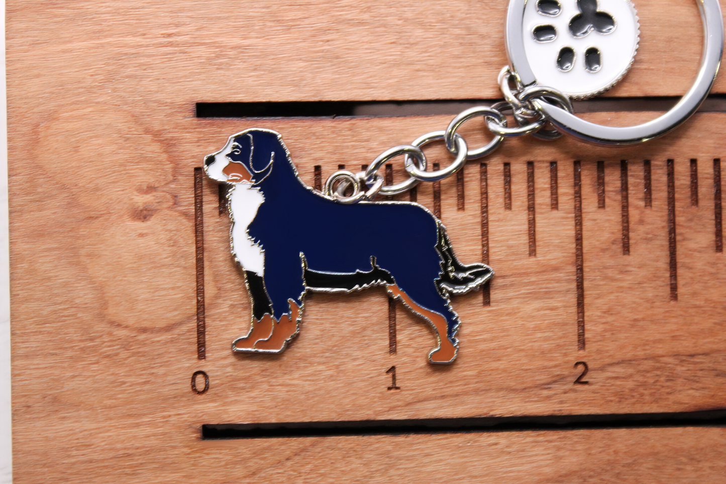 Bernese Mountain Dog Enamel & Metal Keychain