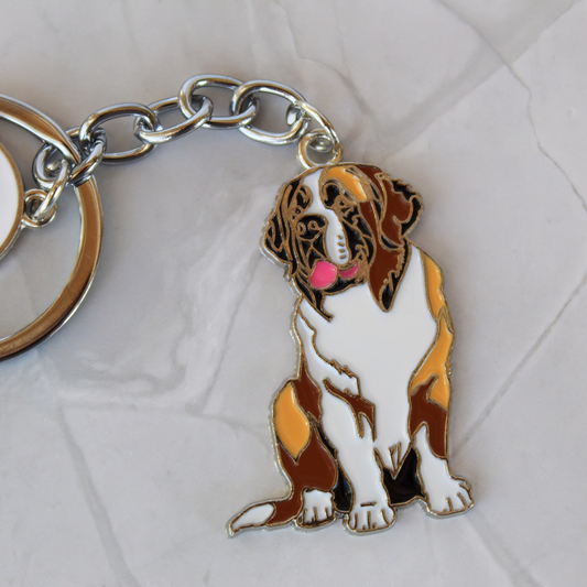 Saint Bernard Enamel & Metal Keychain