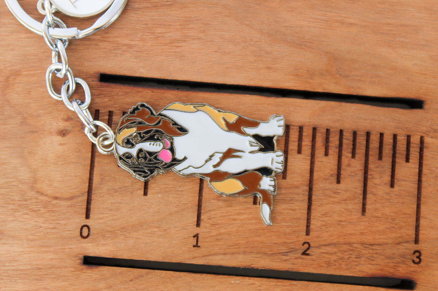 Saint Bernard Enamel & Metal Keychain