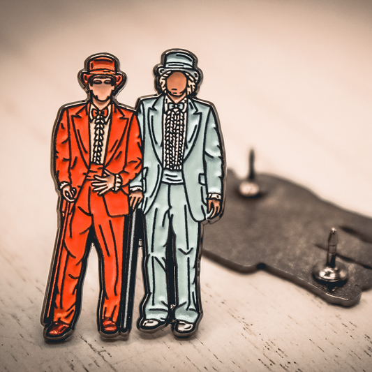 Dumb and Dumber Orange and Blue Suits Enamel Pin
