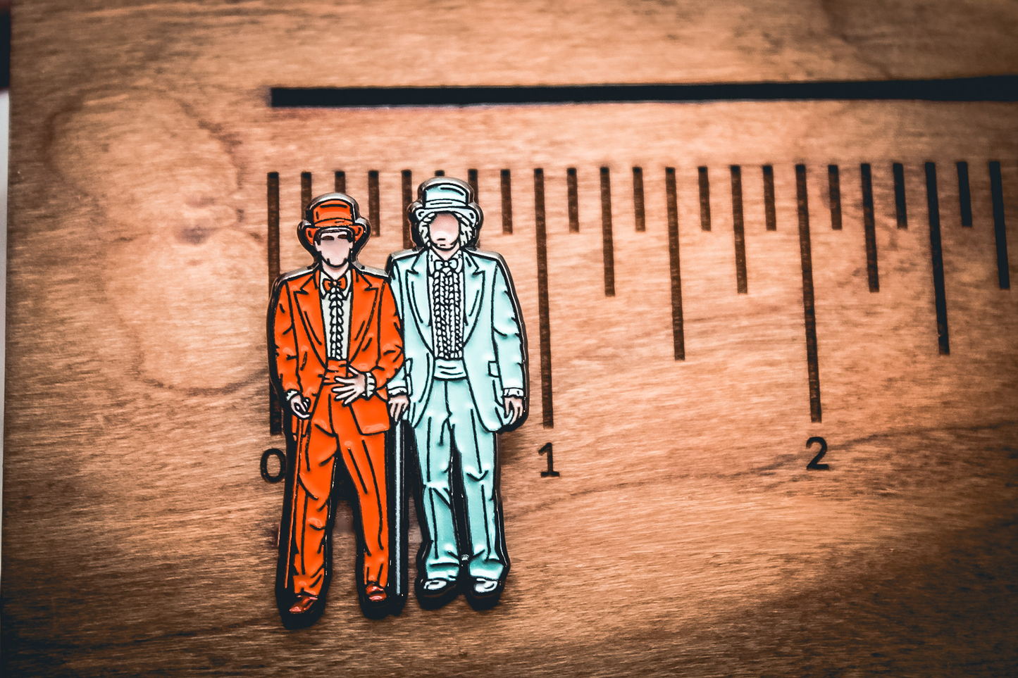 Dumb and Dumber Orange and Blue Suits Enamel Pin