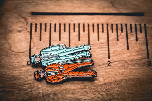 Dumb and Dumber Orange and Blue Suits Enamel Pin
