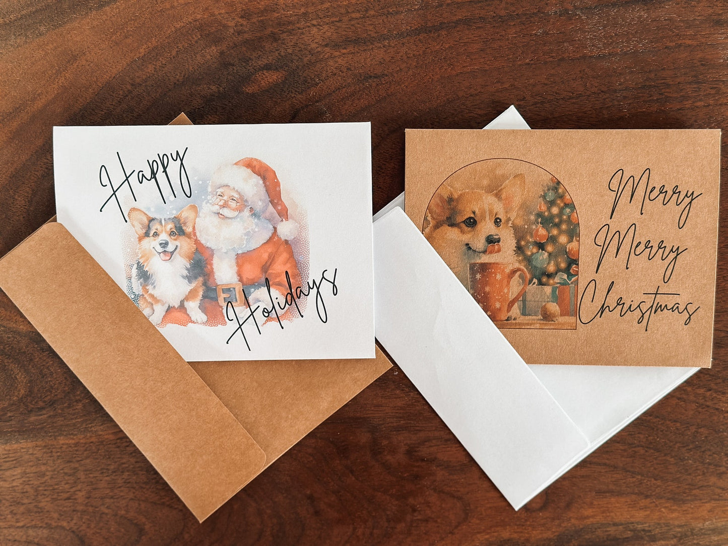 Corgi Christmas Greeting Cards Set of 6, 12, or 24