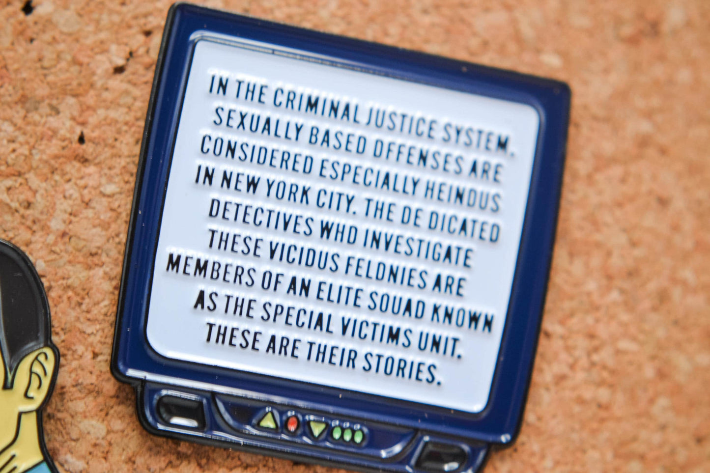 Law & Order SVU Brooch Pins - Detective Olivia Benson Elliot Stabler Dun Dun