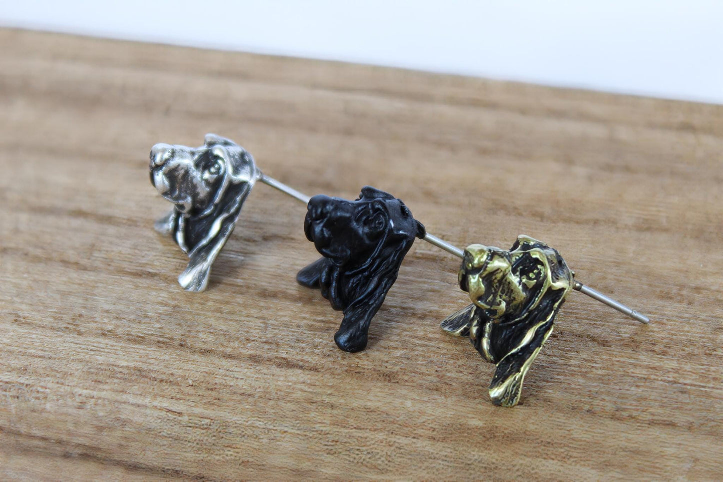 Basset Hound Metal Stud Earrings